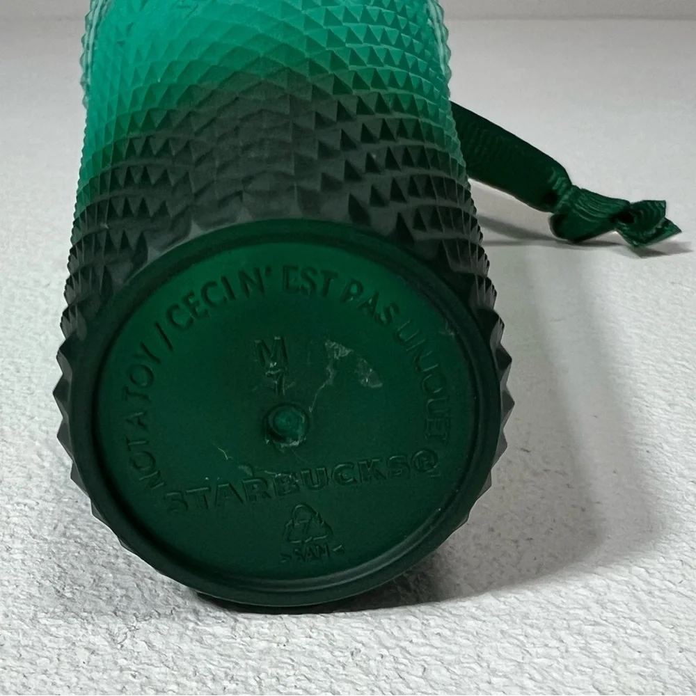 Starbucks Cold Cup Keychain & Ornament Ombre Teal Gradient Textured Tumbler Cup